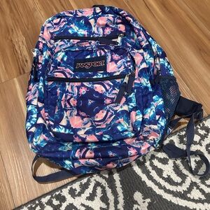 Jansport Abstract Blue and Pink Trippy Large Backpack